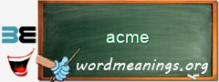 WordMeaning blackboard for acme